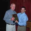 Frank Androski receives lifetime membership plaque from President John Shaheen